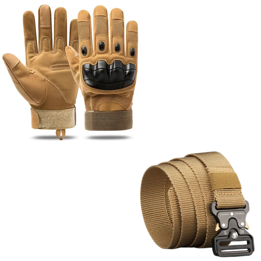 Tactical Gloves and Belt Duo