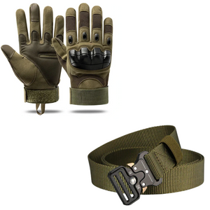 Tactical Gloves and Belt Duo